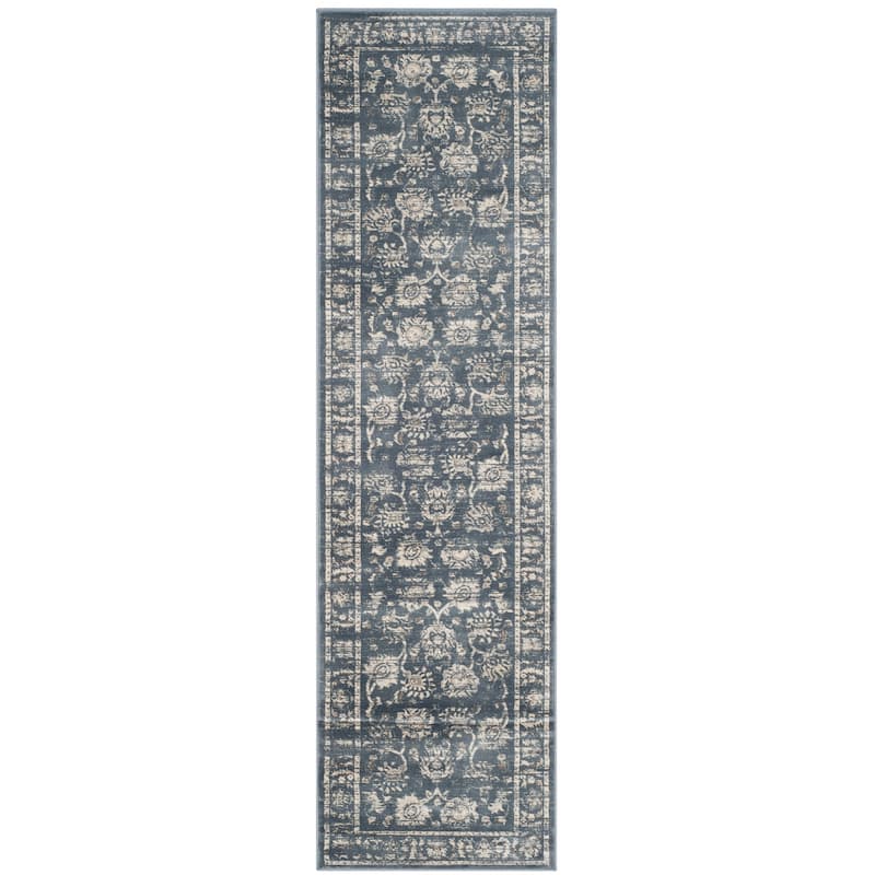 SAFAVIEH Vintage Distressed Boho Lucretia Oriental Rug - 2'2" x 8' Runner - Dark Grey/Cream