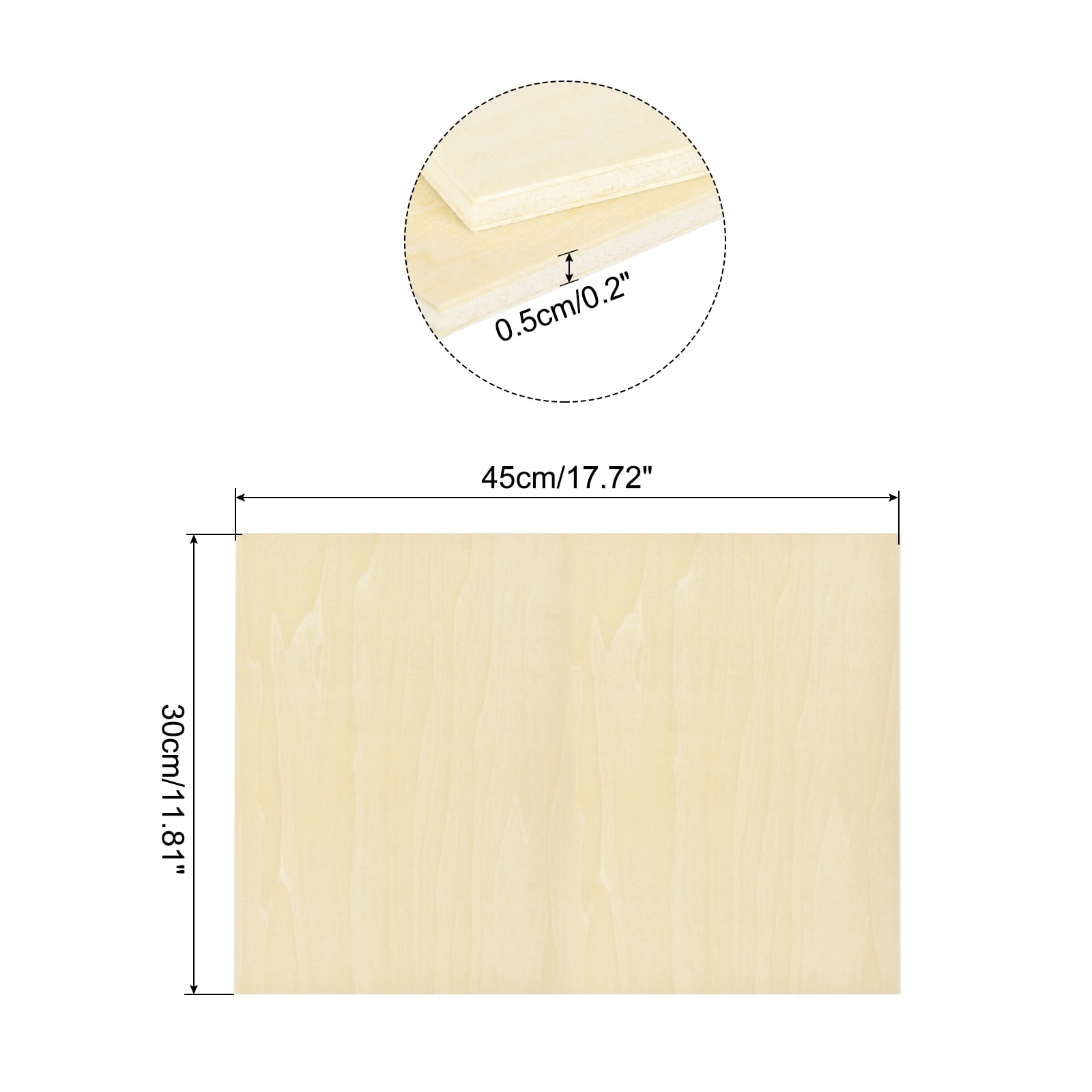 Basswood Sheet Unfinished Wood, for DIY Craft Projects Laser Cutting - Wood