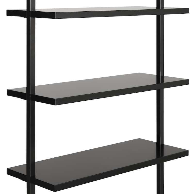 Nathan James Theo 6-Shelf Tall Bookcase, Wall Mount Bookshelf Wood with Metal Frame
