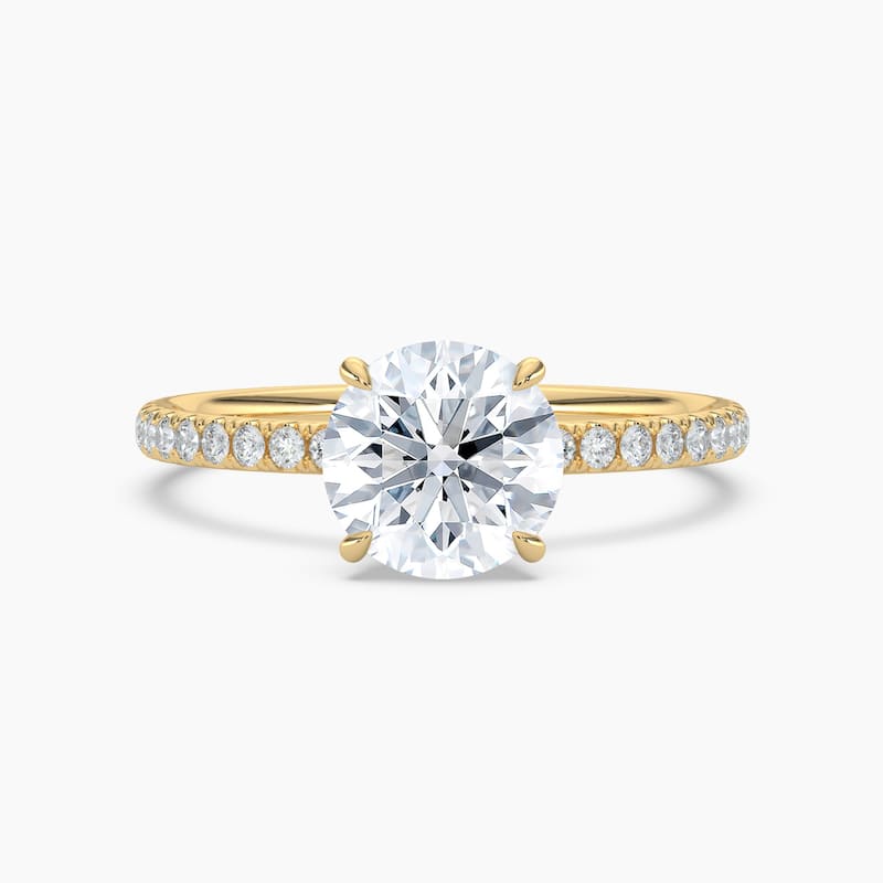 Auriya 14k Gold Round Lab Grown Floral Petal Diamond Accent Engagement Ring 1.00 to 5.00 ct. tw. (F-G, VS) - 5 - 1.50 carats - Yellow