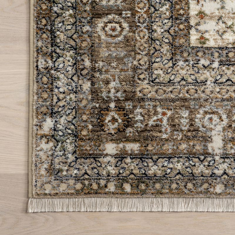 Nuloom Charvi Distressed Medallion Fringe Area Rug