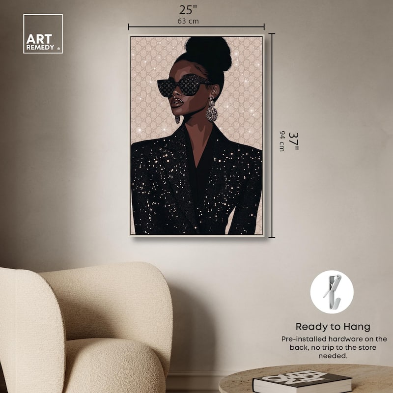 Elegant Woman Sparkle Canvas by Art Remedy