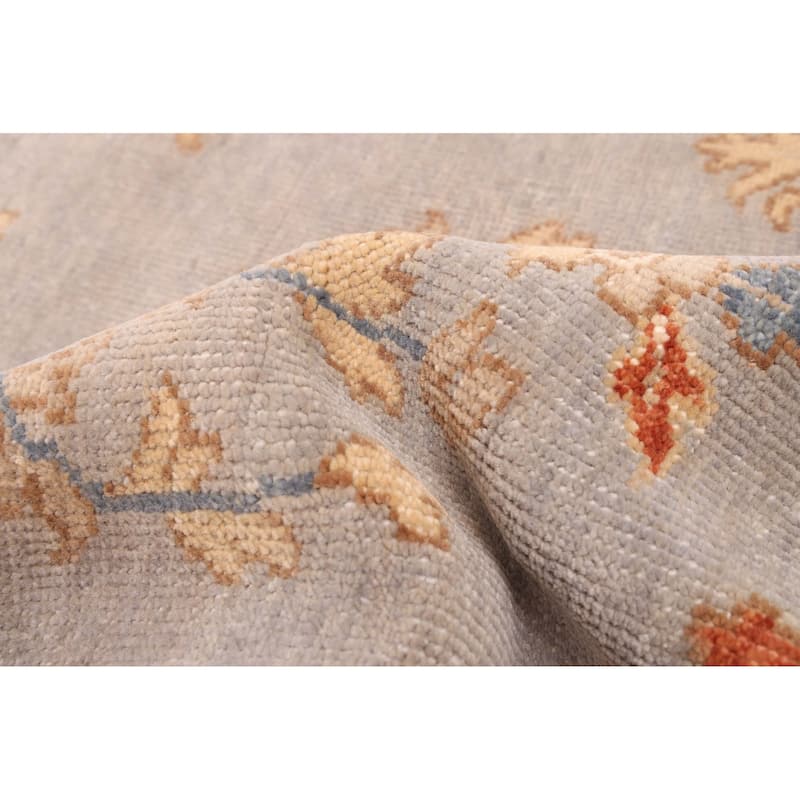 ECARPETGALLERY Hand-knotted Modern Oushak Light Denim Blue Wool Rug - 7'11 x 9'11