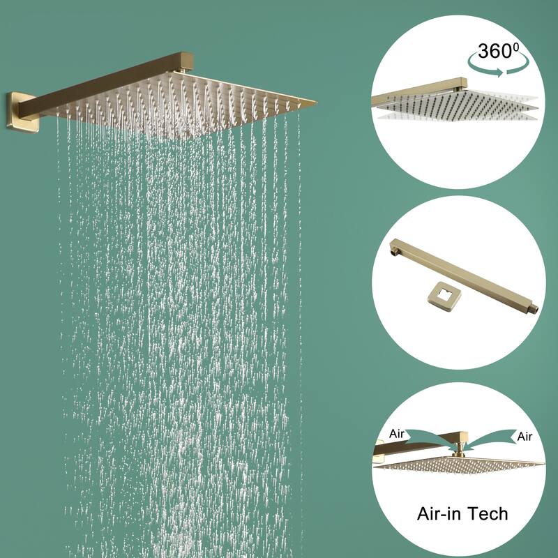 Wall Mount Shower Faucet and Tub Faucet with 10 inch Fixed Shower Head