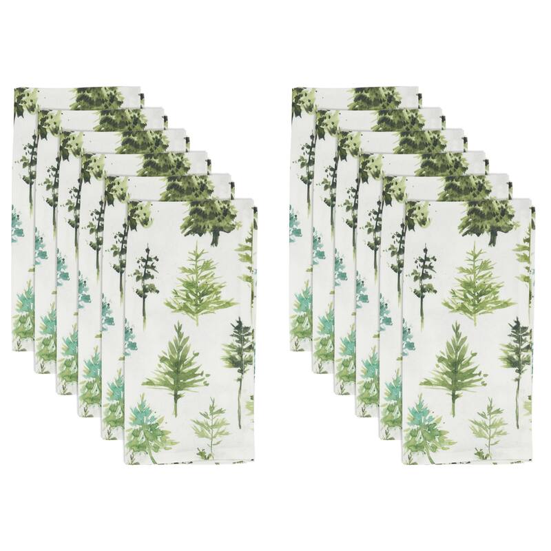 Table Napkins With Forest Trees Design (Set of 12)