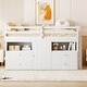 preview thumbnail 4 of 30, Double loft bed with 4 drawers under cabinets and shelves, white White