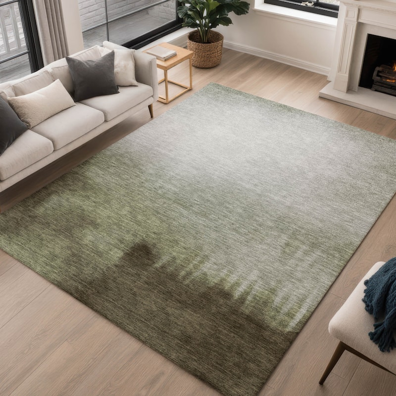 Machine Washable Indoor/ Outdoor Modern Dawn Chantille Rug