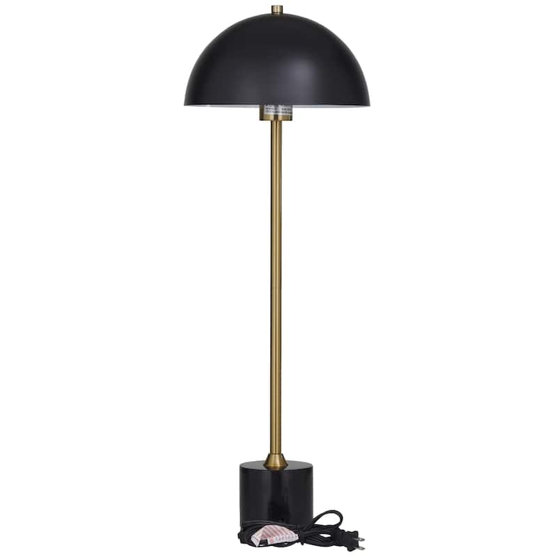Metal Umbrella Style Room Desk Lamp with Marble Base - Black - Roche River Decor
