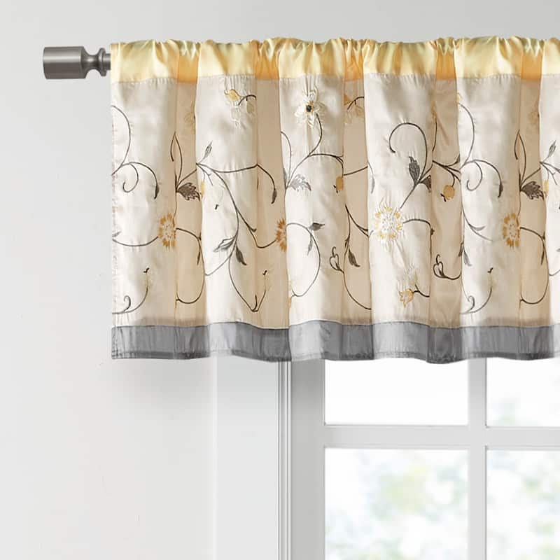 Madison Park Belle Embroidered Window Valance