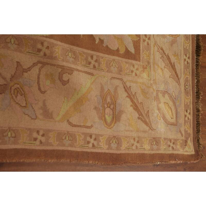 Traditional Floral Agra Indian Area Rug Handmade Wool Carpet - 9'3"x 12'4"
