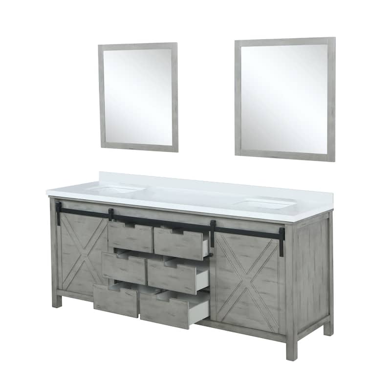 Marsyas Brown Bath Vanity, Cultured Marble Countertop and Mirrors