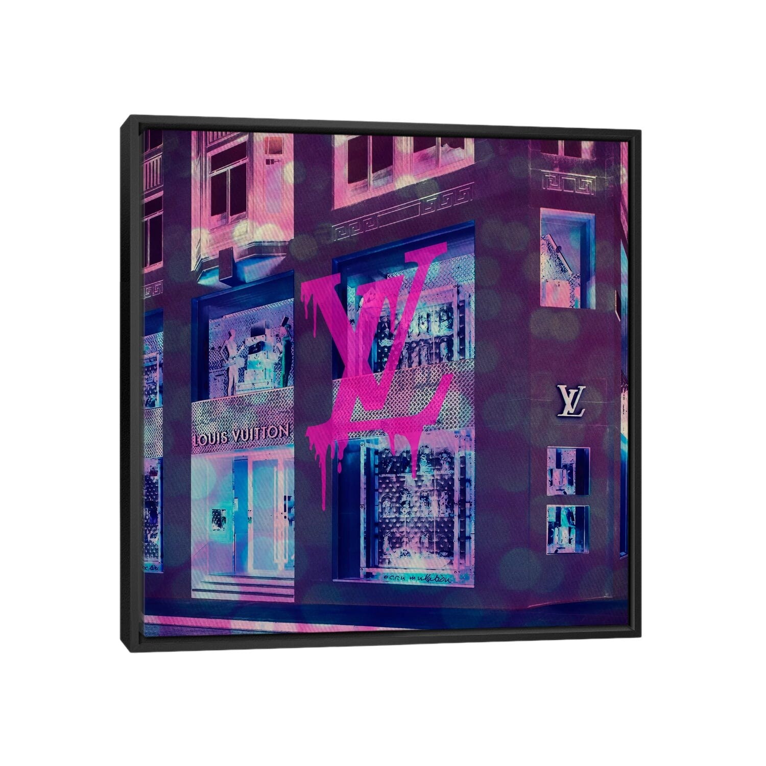 Framed Canvas Art - LV Store Pop by 5by5collective ( Fashion > Fashion Brands > Louis Vuitton art) - 26x26 in