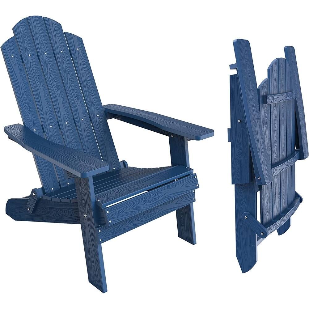 WINSOON All-Weather Poly Outdoor Adirondack Chairs - Foldable (Set of 6)