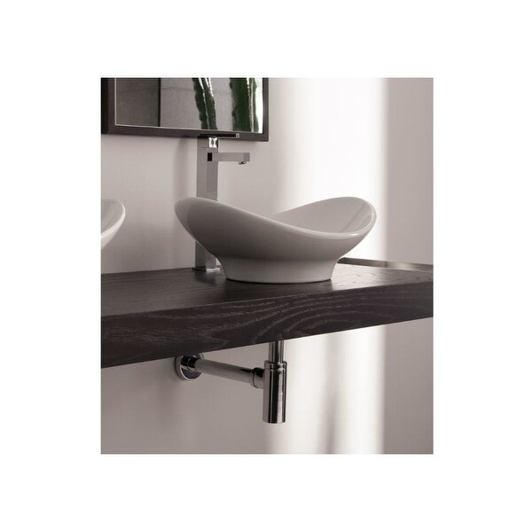 Nameeks 8207 Scarabeo 19-1/4" Ceramic Vessel Bathroom Sink - White / No Hole