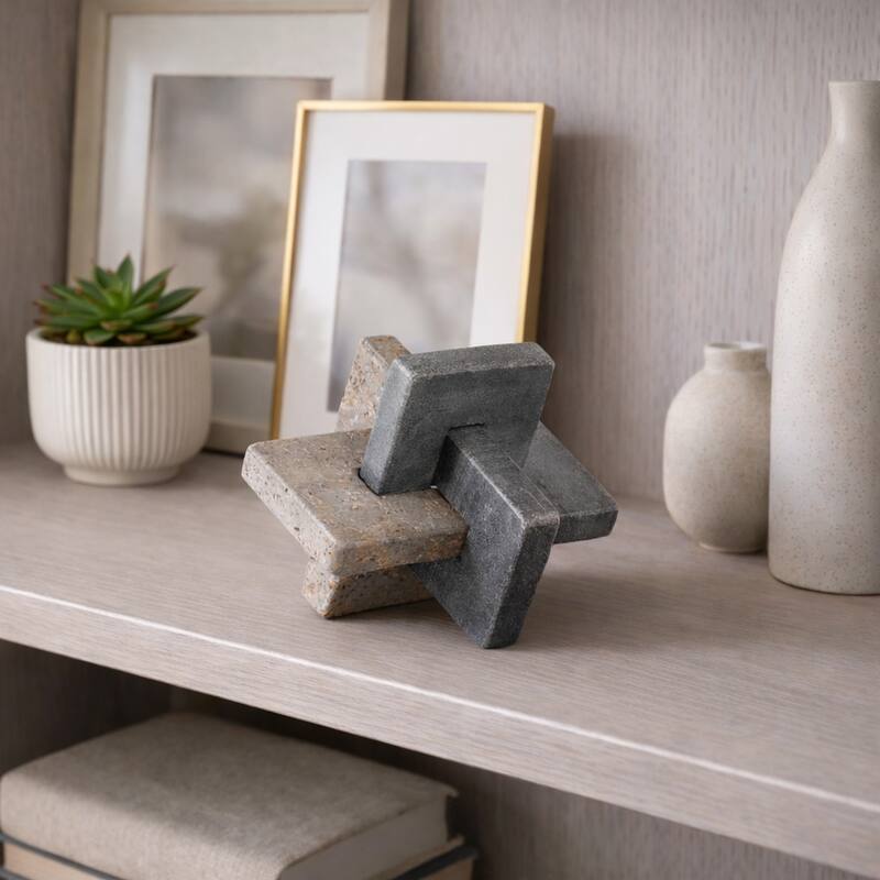 Modern Marble Travertine Knot Sculpture