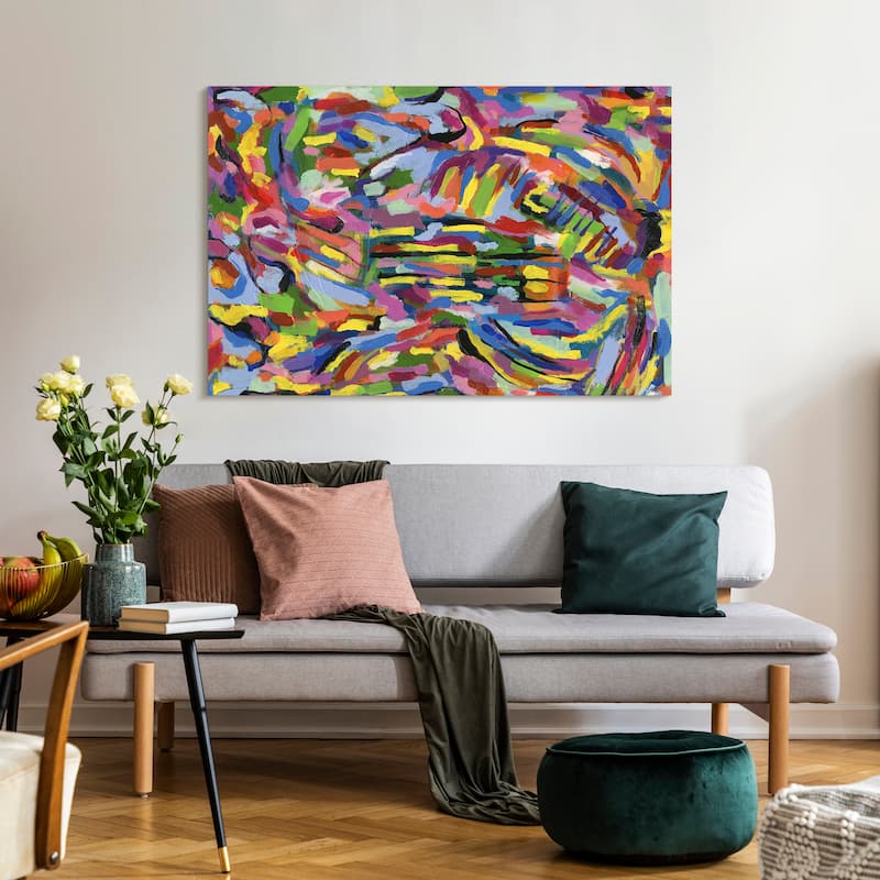 "Rules of the Rainbow II" Frameless Free Floating Tempered Glass Panel Graphic Wall Art