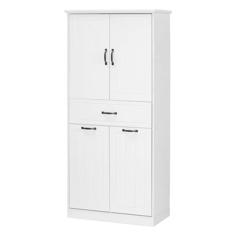 Christopher Knight Home - Everett Traditional Bathroom Storage Cabinet with Dual Laundry Baskets