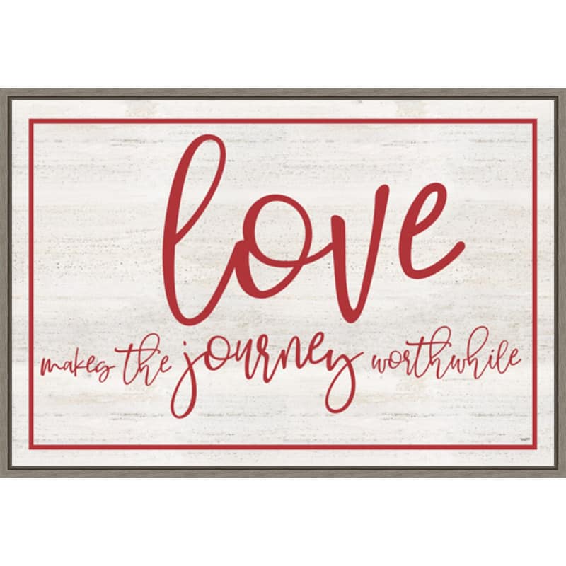 Valentines Sentiment Journey by Tara Reed Framed Canvas Art - 23 x 16-inch
