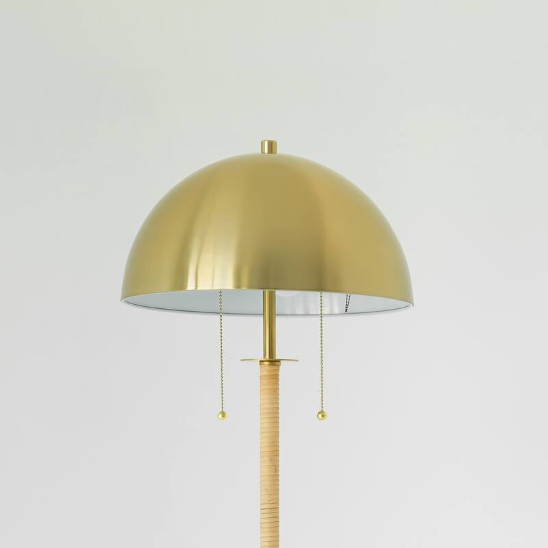 Elegant Duo Two-Light Floor Lamp - Brass