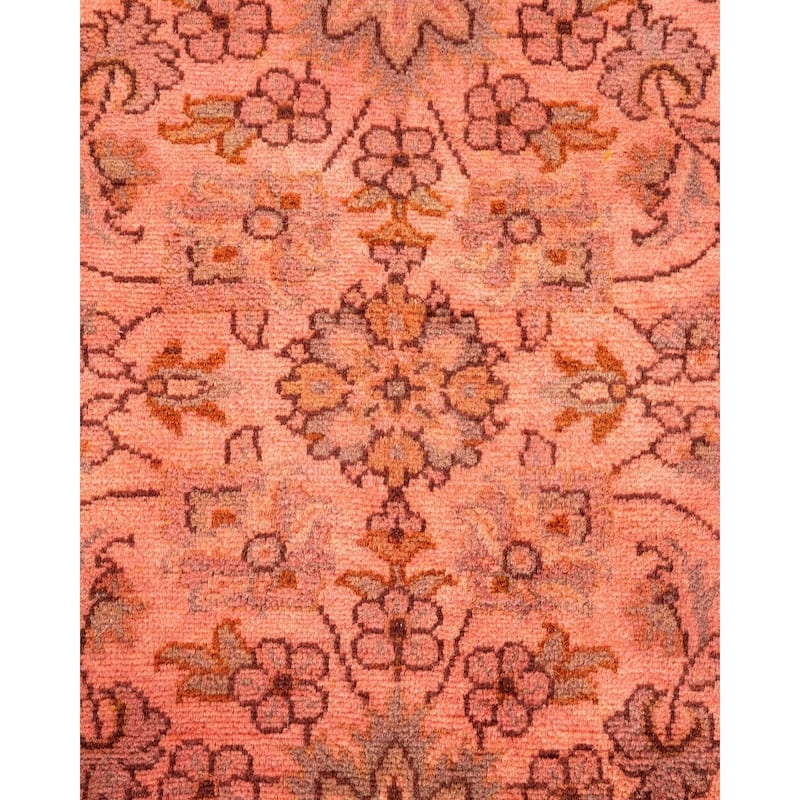 Overton Hand Knotted Wool Vintage Inspired Modern Contemporary Overdyed Pink Area Rug - 3' 2" x 5' 3"