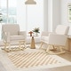 preview thumbnail 16 of 19, Costway Mid Century Rocking Chair Upholstered Armchair w/ Lumbar