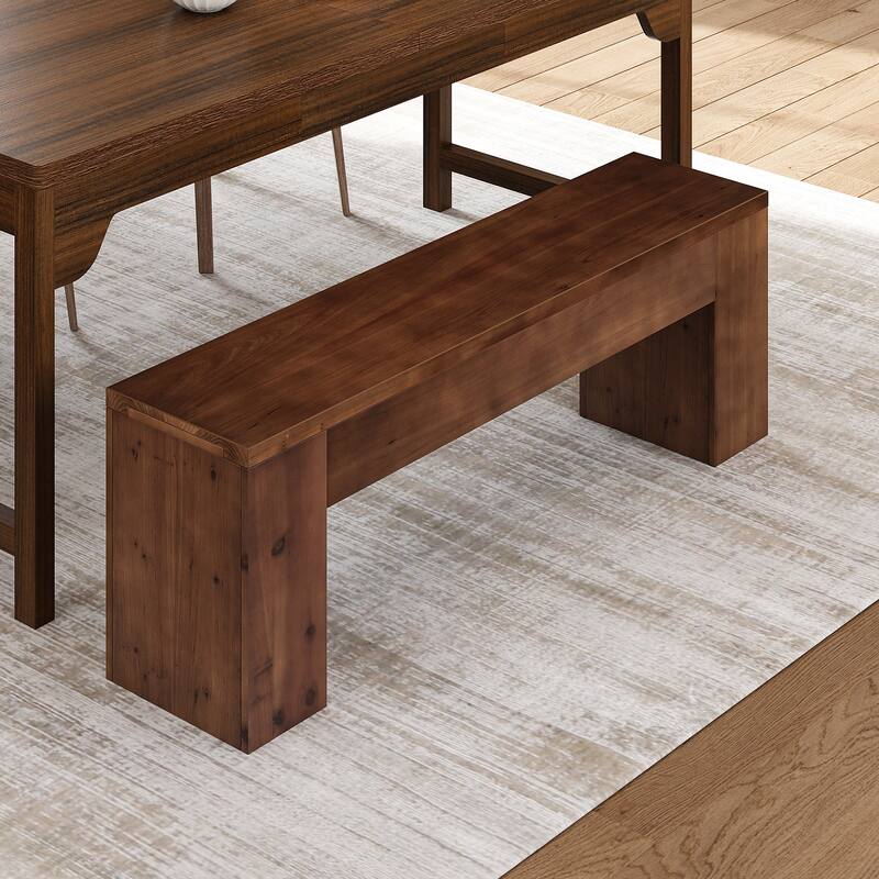 47.24 Inches Solid Wood Dining Bench with Sturdy Legs