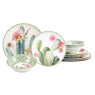 Certified International Desert Beauty 12-Piece Melamine Dinnerware Set, Service for 4