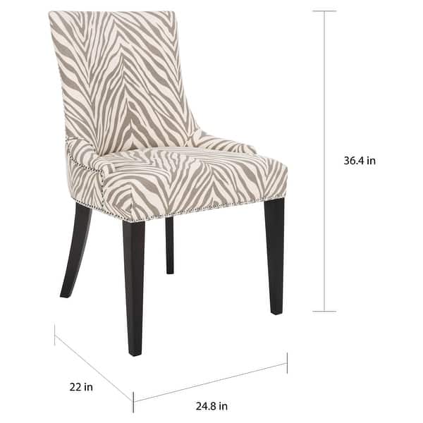 SAFAVIEH Dining Parsons Becca Zebra Grey Dining Chair - 22" x 24.8" x 36.4"