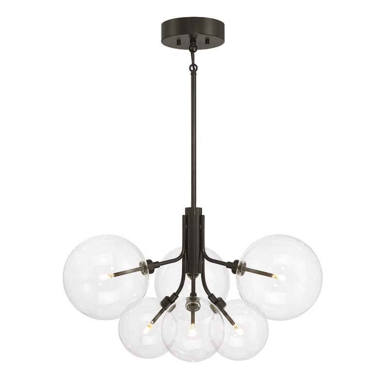 Bellevue SHCH44131 6 Light 27" Wide LED Chandelier with Clear Glass