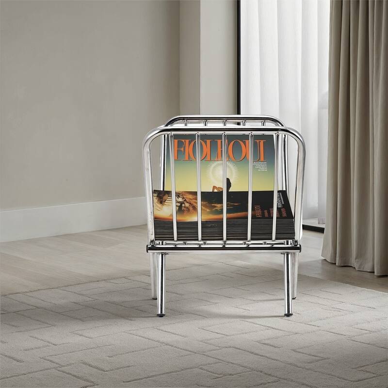 Metal Magazine Rack - 12.13"L x 9.88"W x 15.13"H