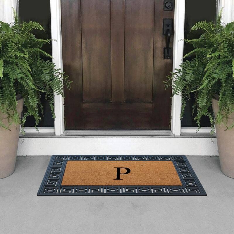 A1HC First Impression Carson Rubber and Coir 24" X 36", Heavy Duty, Easy to Clean Outdoor Monogrammed Doormat
