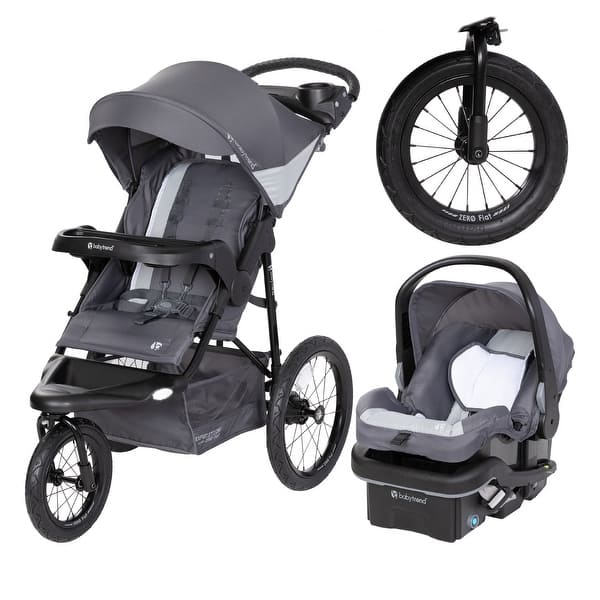 slide 1 of 1, Baby Trend Expedition® Zero Flat Jogger Travel System with LED Lights, Dash Grey