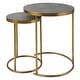 preview thumbnail 5 of 5, Round Top Brass Nesting Tables - 24" - Gray and Gold - Set of 2
