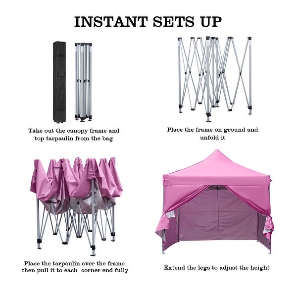 Zenova 10'x10' Pop up Canopy Tents with 4 Sidewalls Portable Zenova 10'x10' Pop up Canopy Tents with 4 Sidewalls Portable