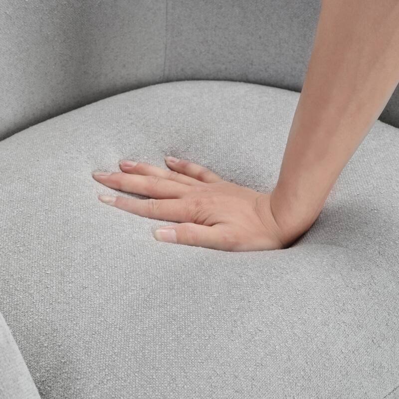 Tapestry 28.5" Boucle Swivel Chair - 360-Degree Metal Swivel Base