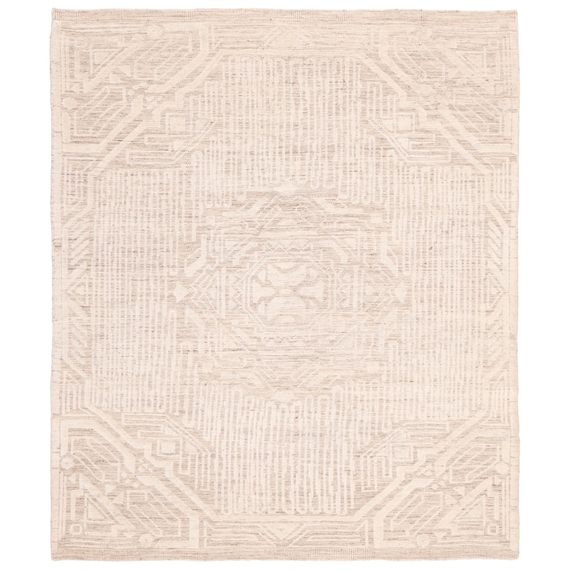 ECARPETGALLERY Hand-knotted Looma Cream Wool Rug - 7'10 x 9'10
