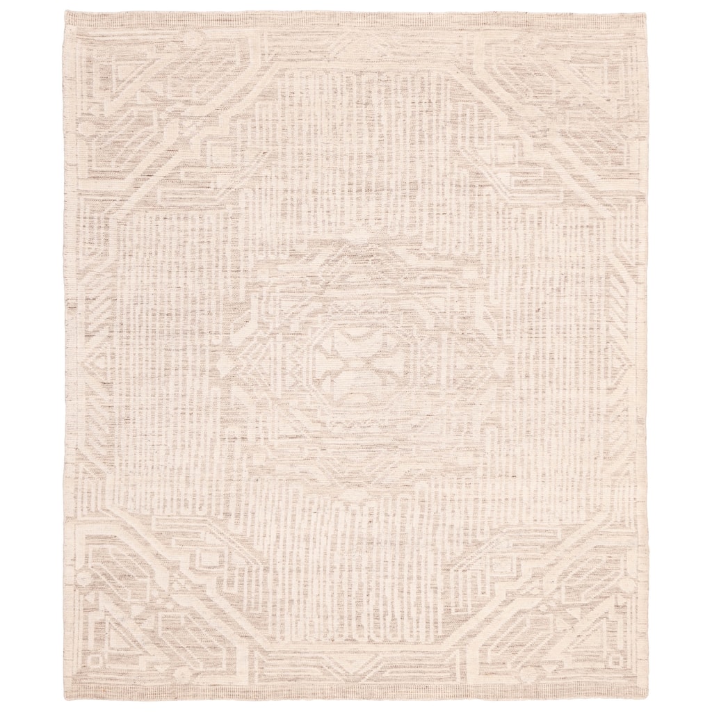 ECARPETGALLERY Hand-knotted Looma Cream Wool Rug - 7'10 x 9'10