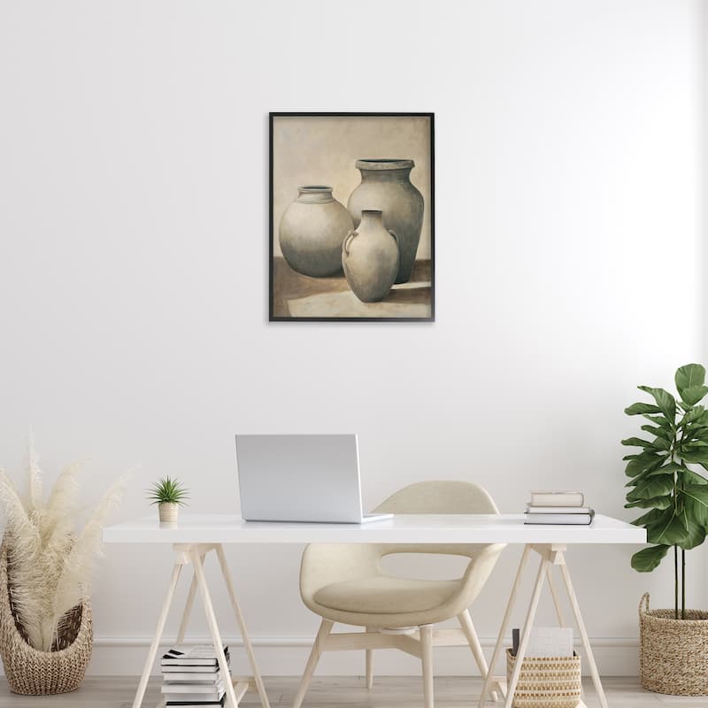 Stupell Trio of Vases Still Life Framed Giclee Art Design By André Mazo