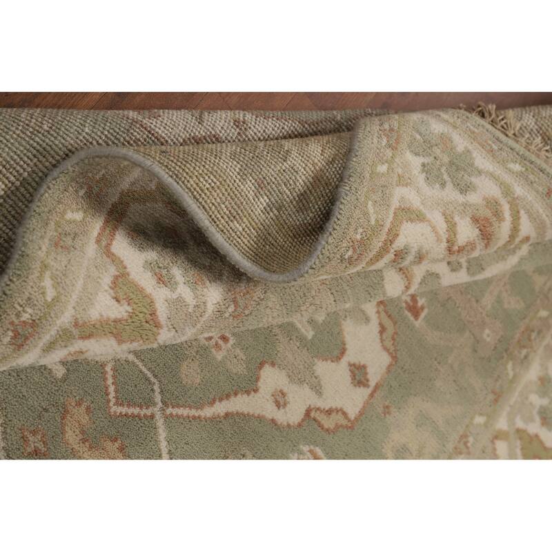 Green Oushak Oriental Accent Rug Handmade Oriental Wool Carpet - 4'2"x 5'11"