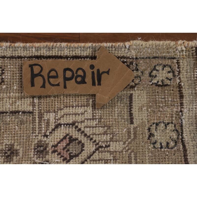 Distressed Tabriz Persian Vintage Rug Handmade Traditional Wool Carpet - 6'5"x 9'2"