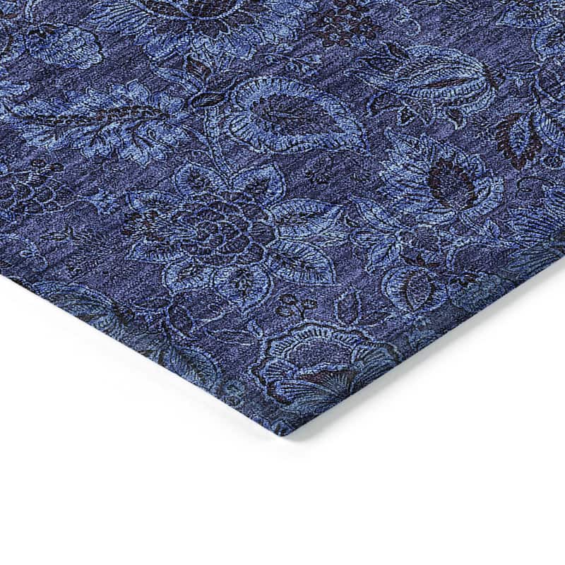 Machine Washable Indoor/ Outdoor Chantille Floral Rug