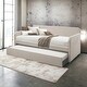 preview thumbnail 1 of 10, Jagger Daybed & Trundle (Twin Size) in Fog Fabric Beige