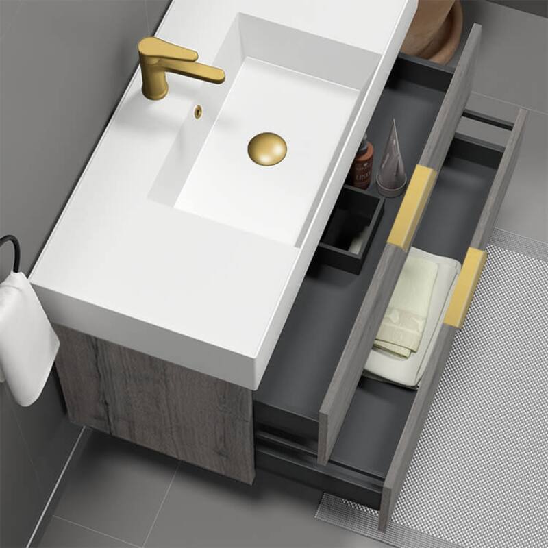 Nameeks Derin-4018-W Derin 40" Wall Mounted Single Basin Vanity Set