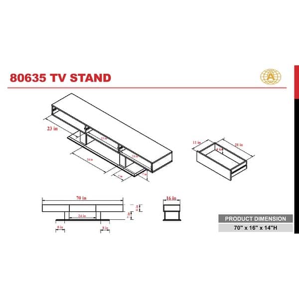 Multifunction TV Stand for TV up to 50inc, with Height Adjustable