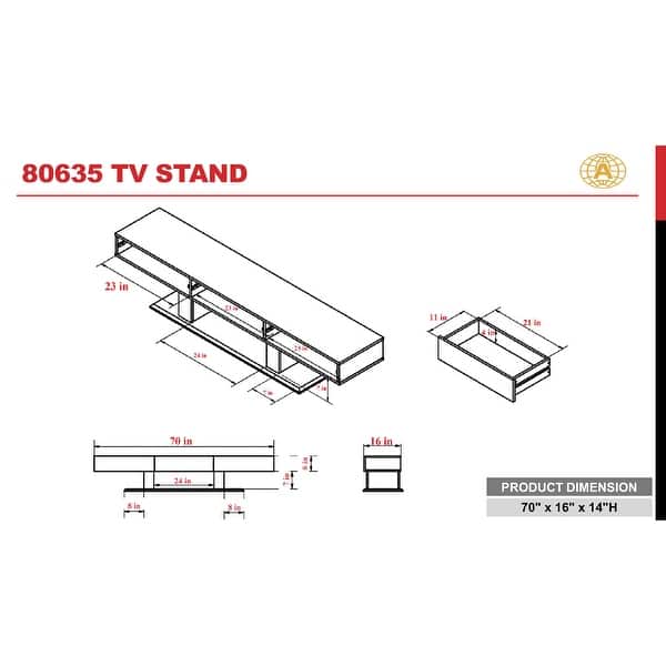 TV Stand for TVs up to 50-Inch Flat Screen, 3-drawer multimedia console ...