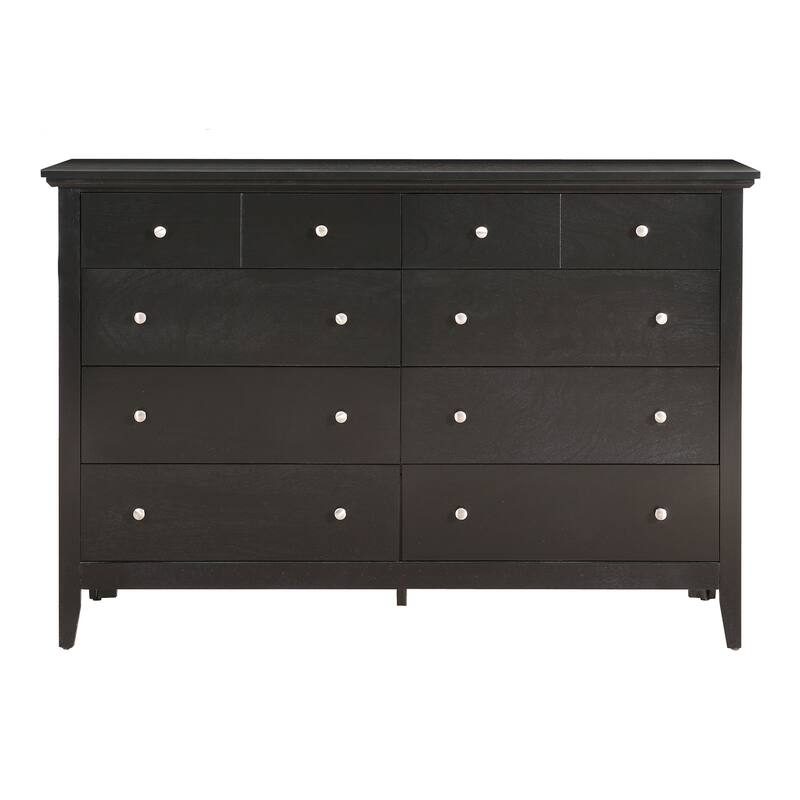10-Drawer Black Double Dresser with Smooth Gliding Hardware, Modern Contemporary Look, and Generous Storage