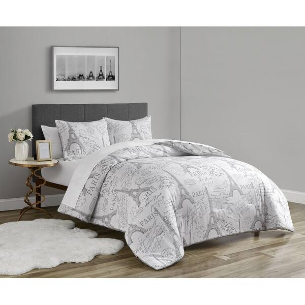 Paris Reversible 3 piece comforter set Bed Bath & Beyond 36783089