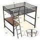 preview thumbnail 34 of 32, Merax Metal Loft Bed with L-shaped Desk and Shelf