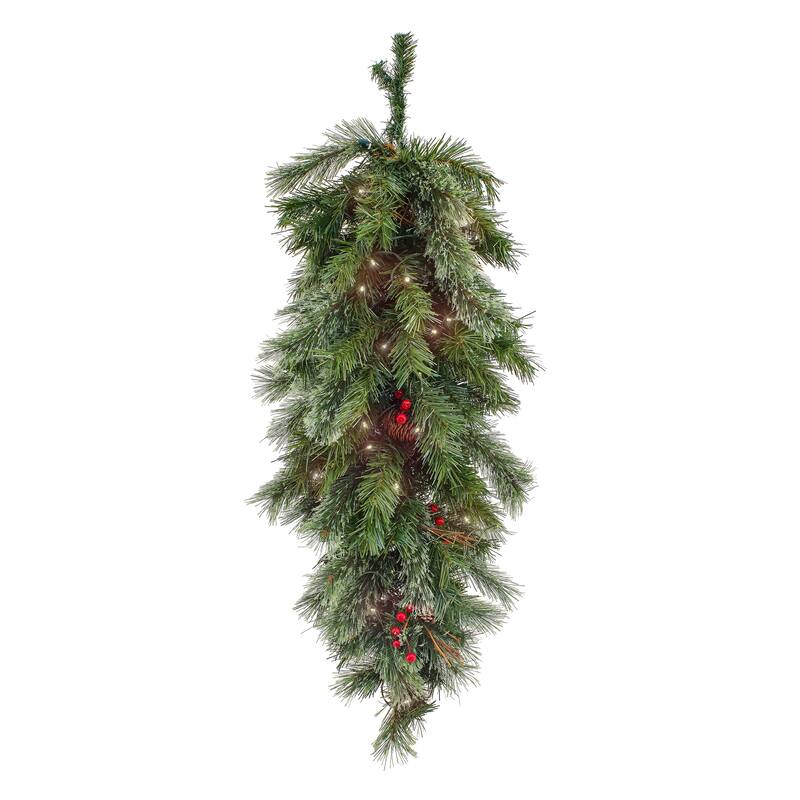 National Tree Company 3 ft. Glistening Pine Teardrop with LED Lights - 3 ft