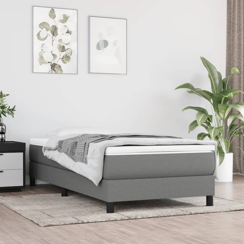 vidaXL Spring Mattress Bed-in-a-Box Single Bed Foam Mattress Medium Hardness - White and dark gray - Twin XL